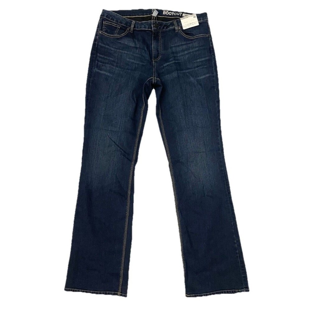 NWT $60 NY&C Jeans Size 16 35” Low Rise Curvy Zippers Denim Pants Dark Navy Blue